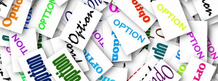 Como unos papeles que ponen option en diferentes colores